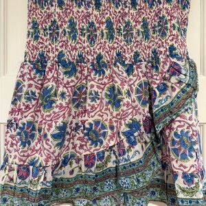 Smocked Floral Print Women's Skirt